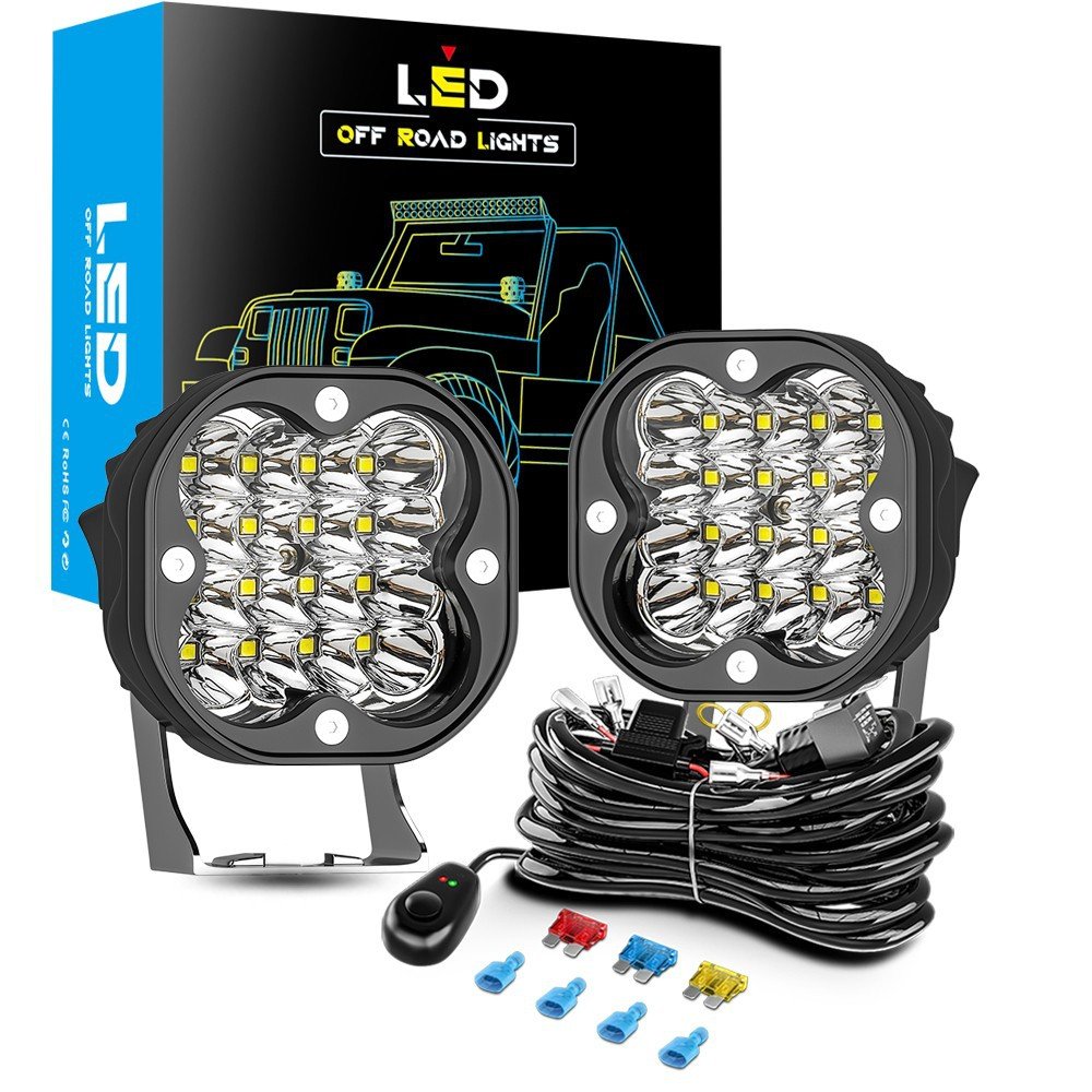 enraytech 3-Inch Mini Square Automotive LED Work Light