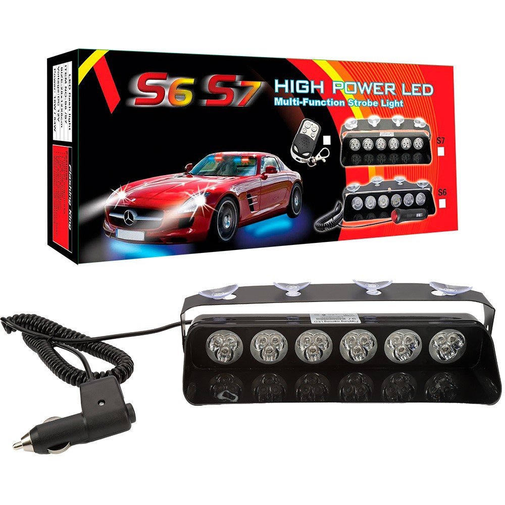 Tenraytech S7 18-LED Suction-Cup Light for Front & Rear Windshields, Spade-Shaped