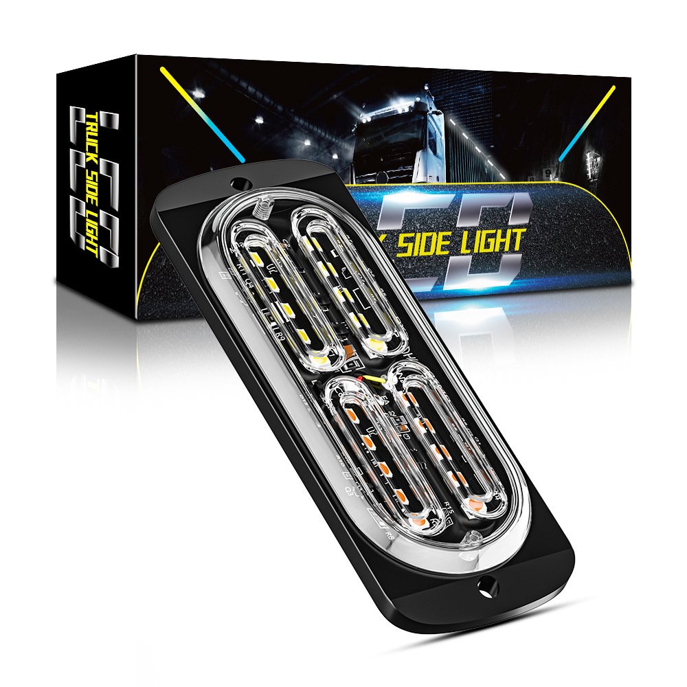 Tenraytech Ultra-thin 20-LED Strobe Side Light for Trucks