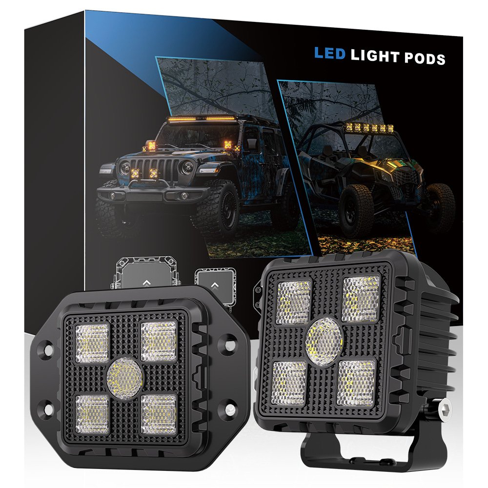 Tenraytech BF3 3-Inch Square LED Work Light 20W (2pcs)