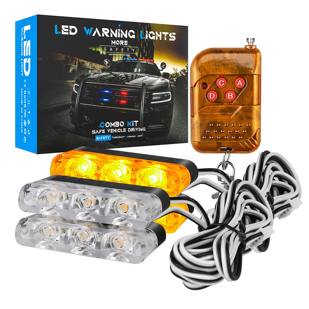 Tenraytech Car Grille Red Blue Strobe Warning Light