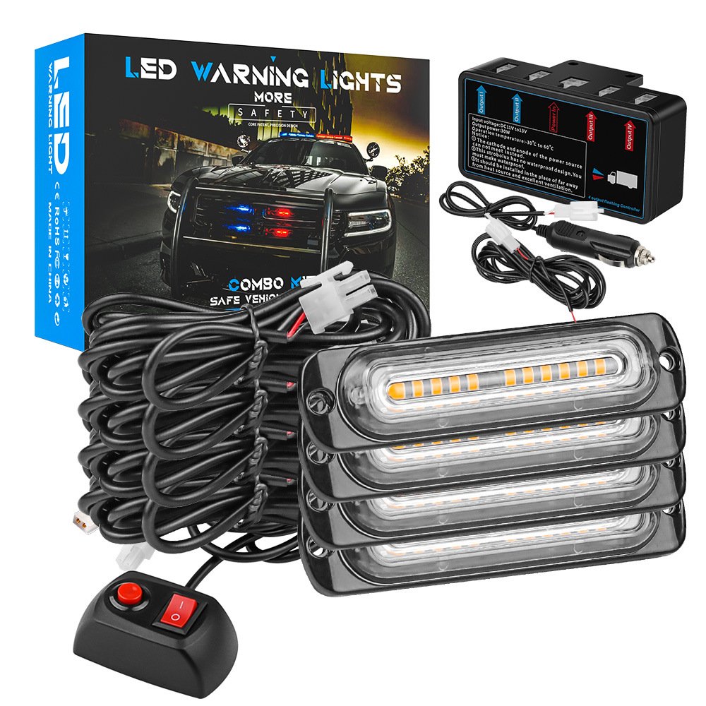 Tenraytech Manual & Remote Control 1-to-4 Strobe Light, 12LED×4pcs