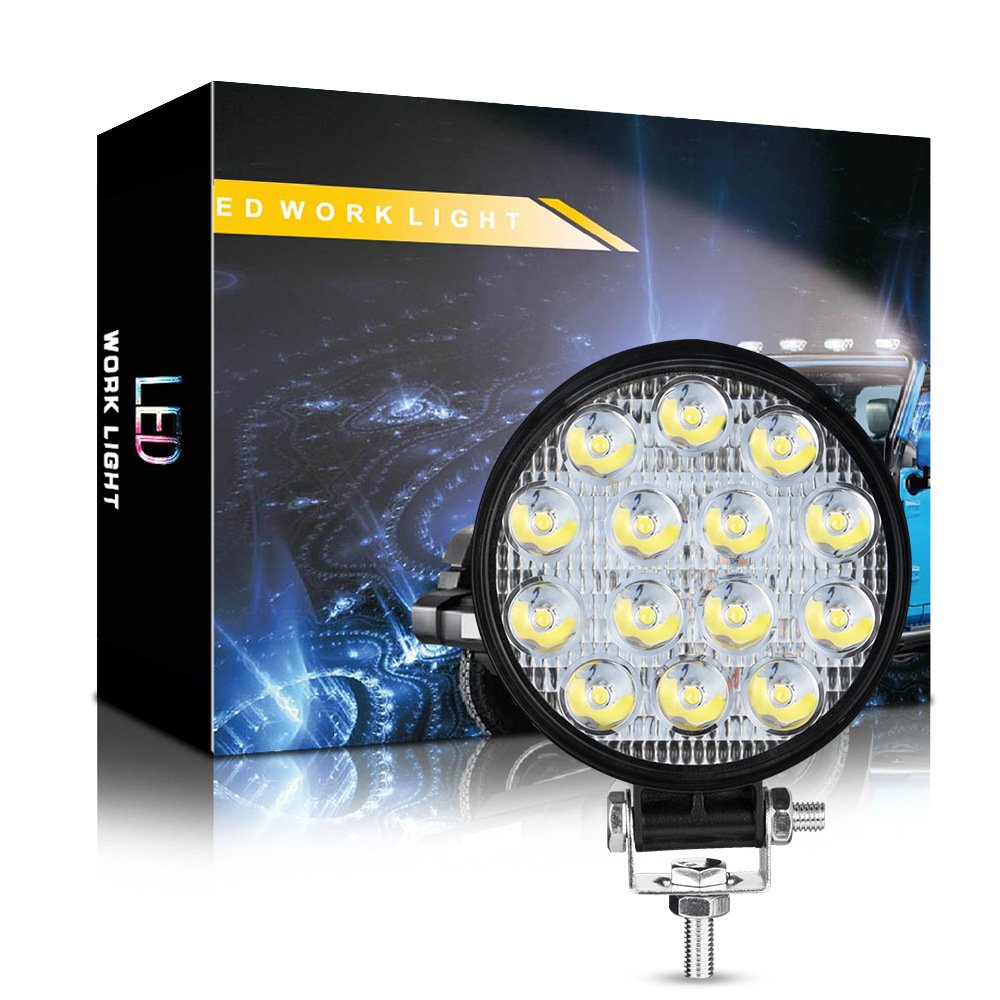 Tenraytech 4-Inch Round 14-LED 42W Automotive LED Work Light