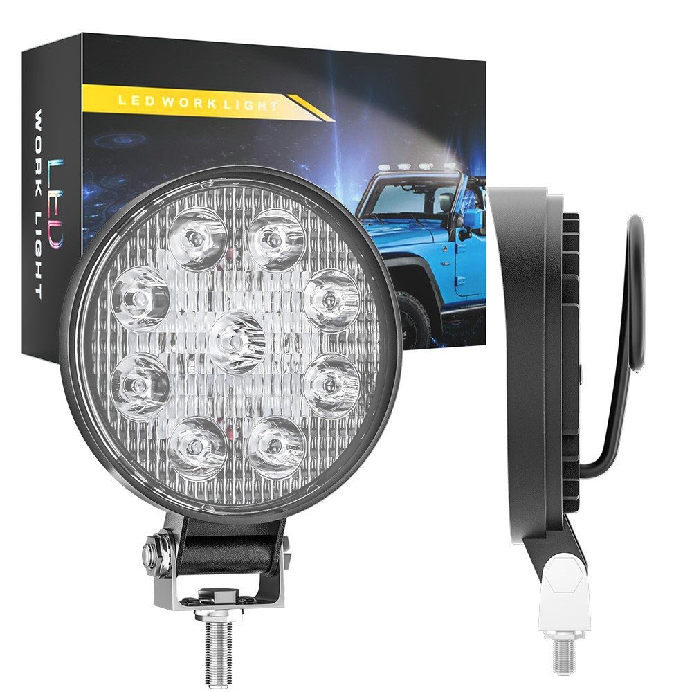 Tenraytech 4″ Round 9-LED 27W Car Work Light