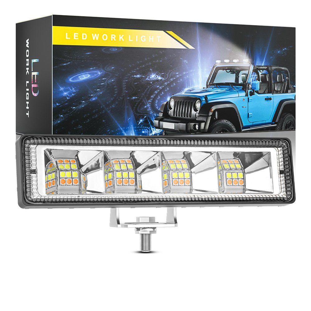 Tenraytech 6″ Linear 24-LED White-Yellow Dual Color Work Light