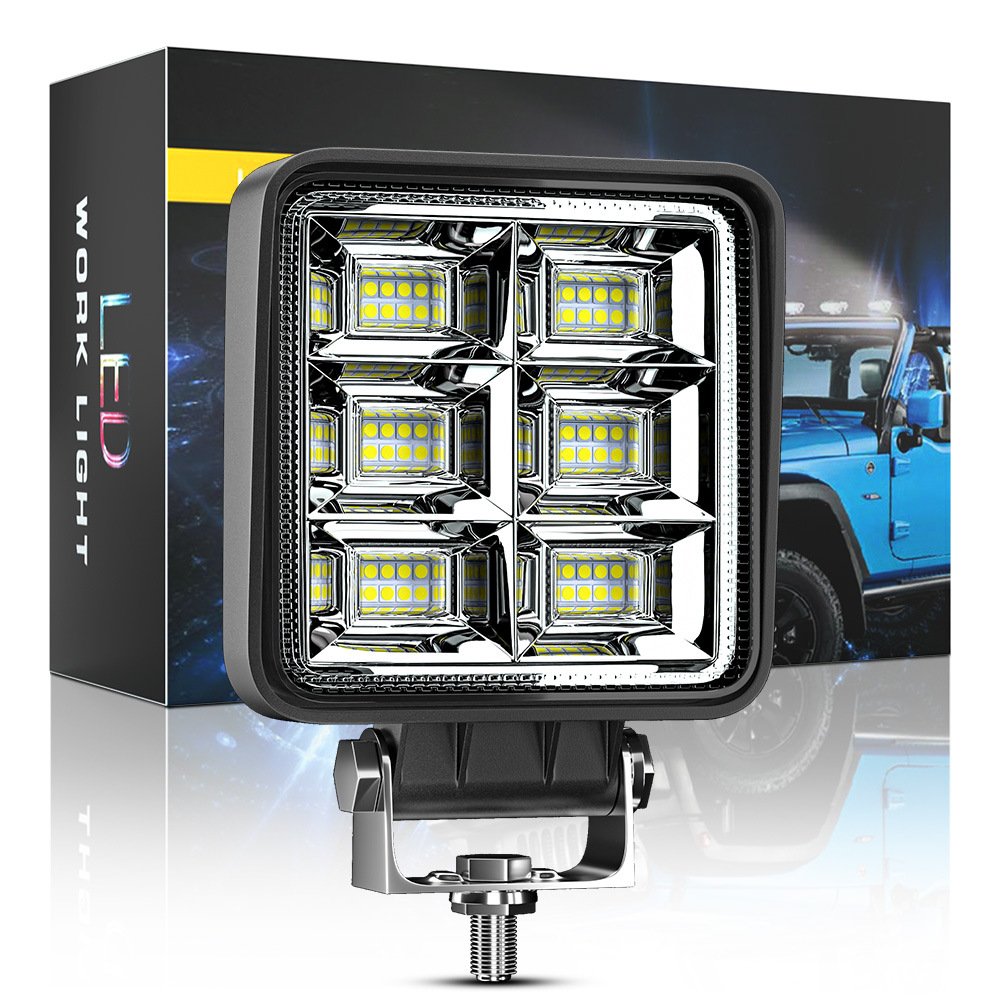 Tenraytech 4-Inch Square 48LED 144W LED Work Light