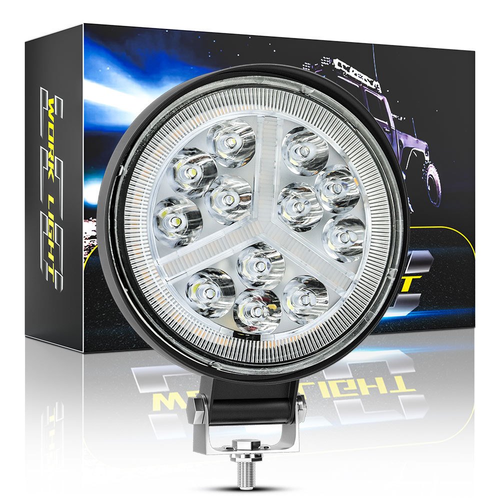 Tenraytech 4 Inch Round Wide View DRL LED Work Light