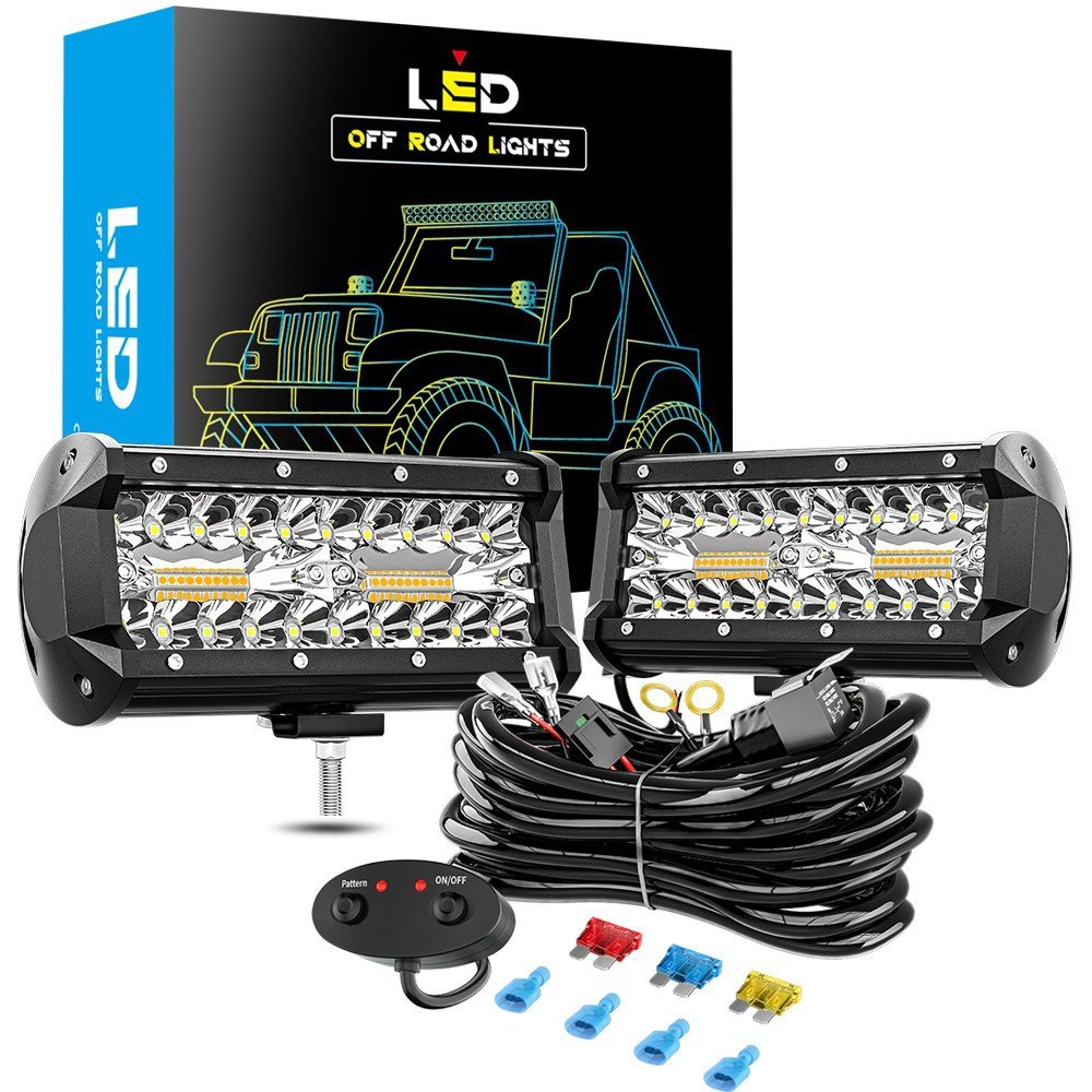 Tenraytech 7-Inch 240W Amber & White 6-Mode Strobe Light – Off-Road Driving & Fog Light Kit