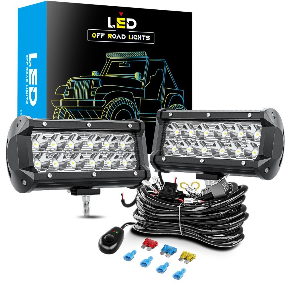 Tenraytech 7-Inch 36W LED Work Light Kit – Spot Beam Driving Light for Off-Road Vehicles