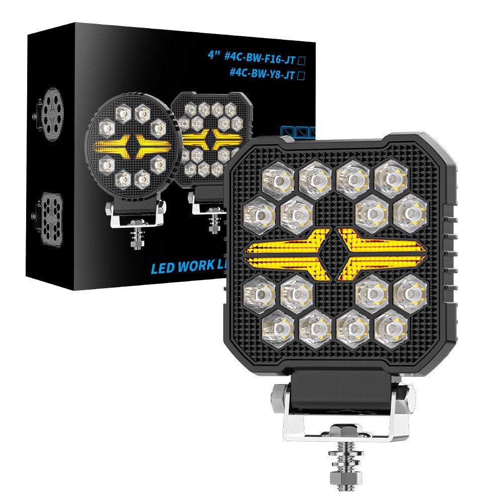 Tenraytech Black Warrior 4-inch Square Automotive LED Work Light