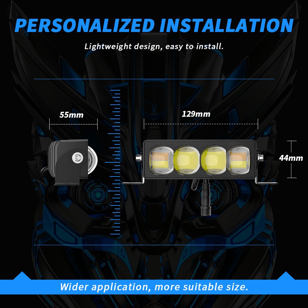 Tenraytech Dual-color (Yellow & White) LED Spotlight for Motorcycle