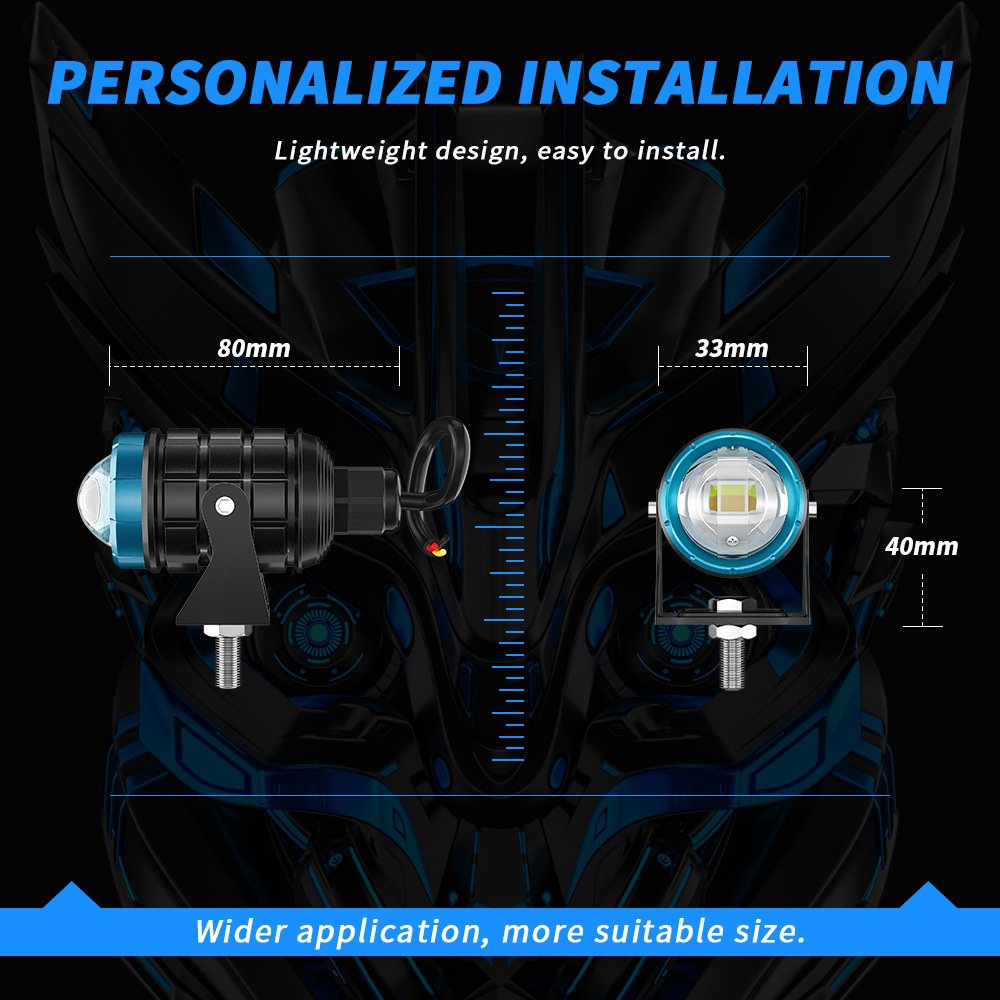 Tenraytech Best-Selling Motorcycle LED Spotlight, 12-80V