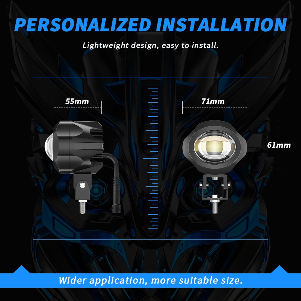 Tenraytech External LED Spotlight for Motorcycles & Electric Scooters