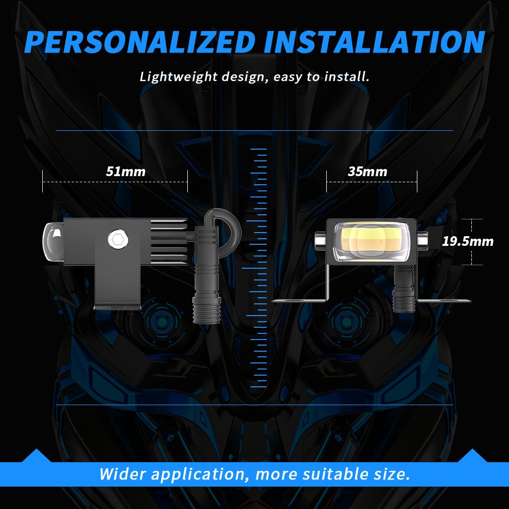 Tenraytech New LED Strobe Auxiliary External Motorcycle Spotlight (BS Model)