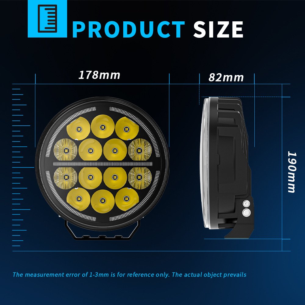 Tenraytech 7inch Round Off-Road LED Driving Light