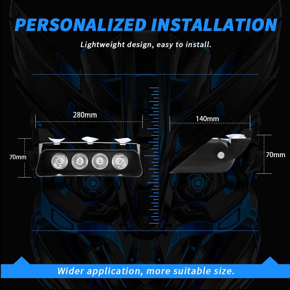 Tenraytech S4 LED Windshield Suction-Cup Strobe Light for Cars