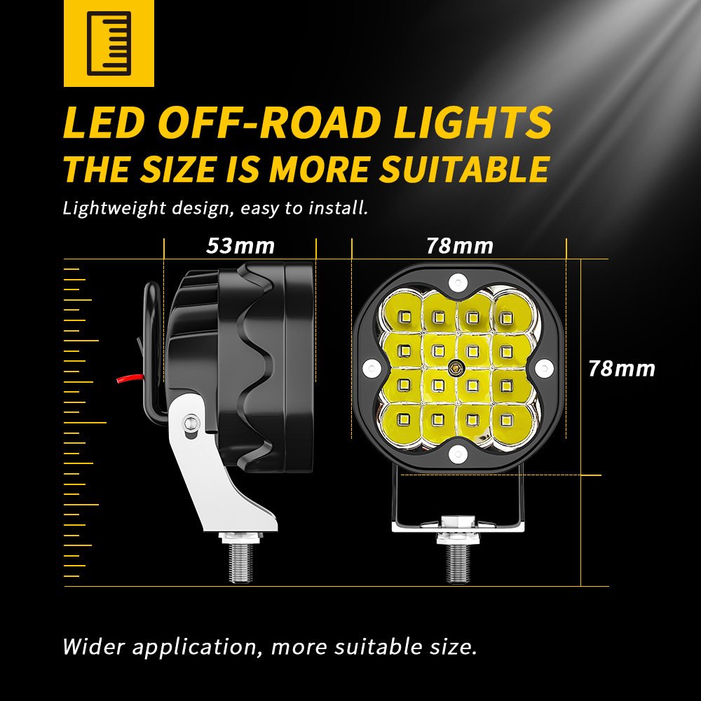 enraytech 3-Inch Mini Square Automotive LED Work Light