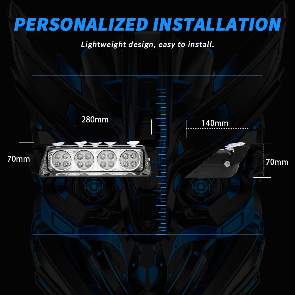 Tenraytech 16-LED Red-Blue Car Windshield Suction-Cup Strobe Light