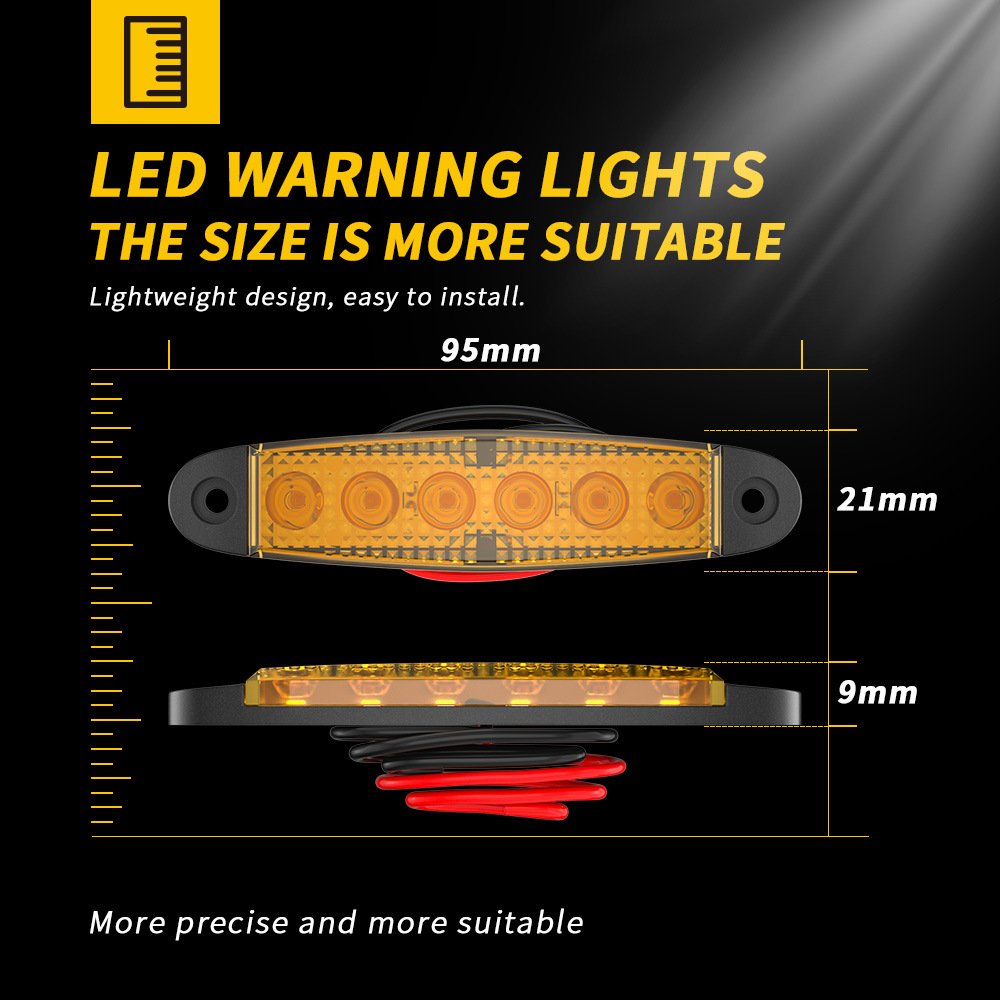 Tenraytech 6-LED Strip Side Light 12V 24V