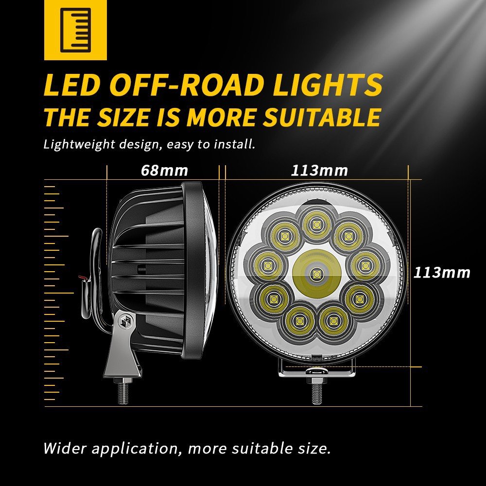 Tenraytech 4-Inch Round LED Work Light