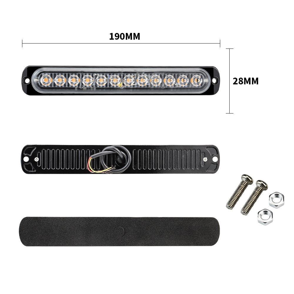 Tenraytech Truck Van Side Light, Slim Long Ultra-thin Side Strobe Light