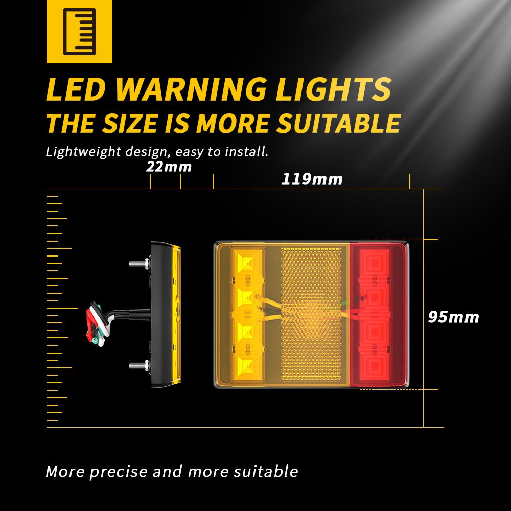 Tenraytech Rectangular LED Truck Tail Light