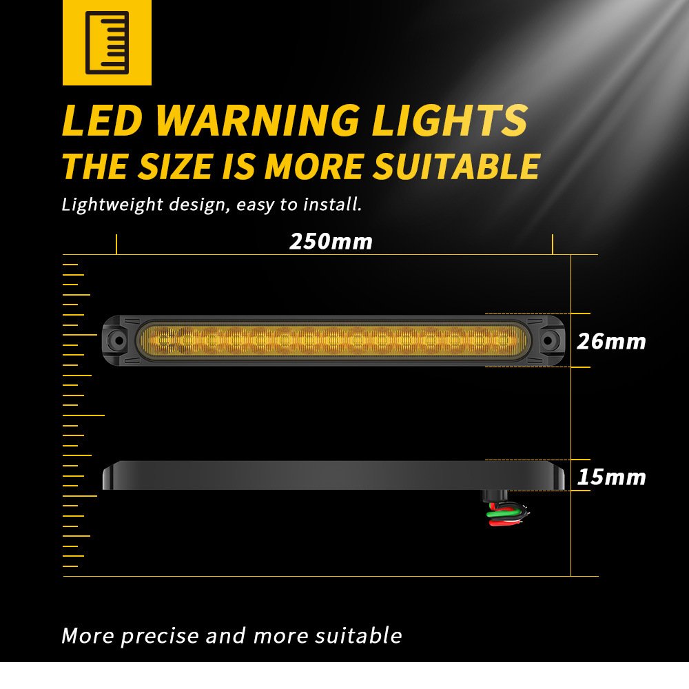 Tenraytech 15-LED Long Strip Side Light for Car Tail