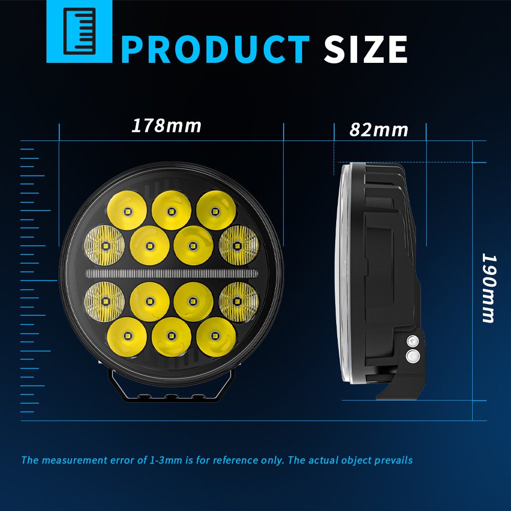 Tenraytech 4×4 Off-Road Light – 7-Inch Round LED Driving Light