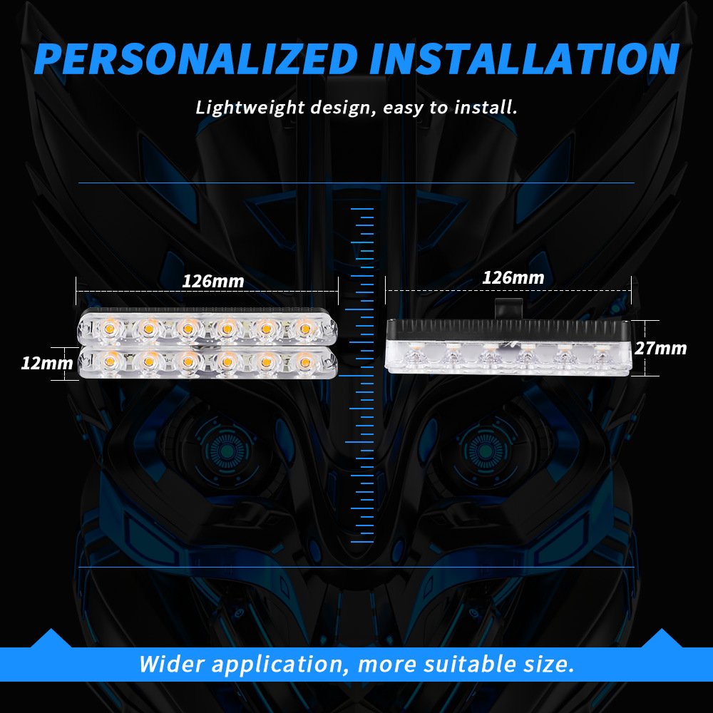 Tenraytech Car Grille Amber Light, Modified Daytime Running Light