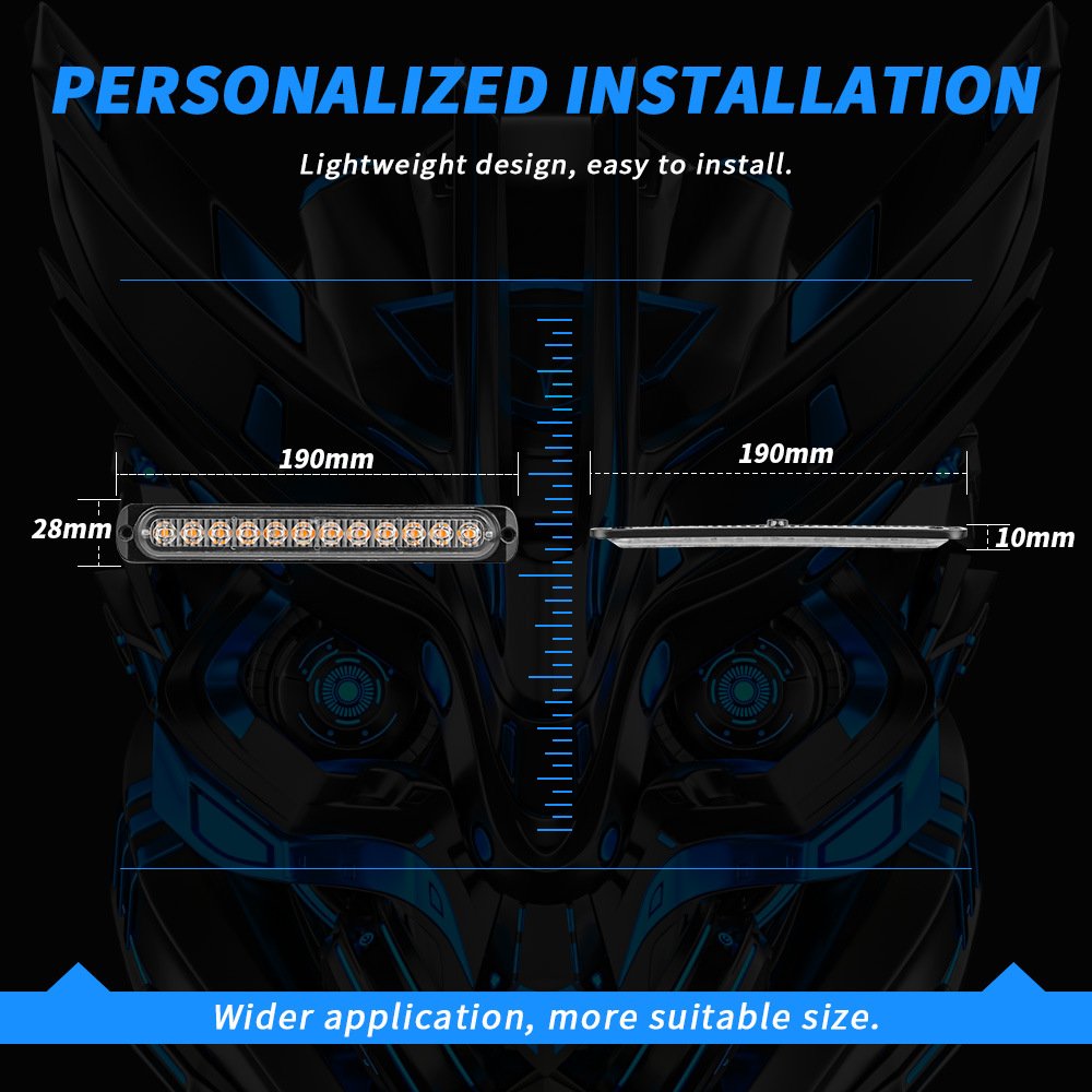 Tenraytech Car Grille Strobe Light, 1-to-4 Kit 12LED×4pcs with Manual & Remote Control