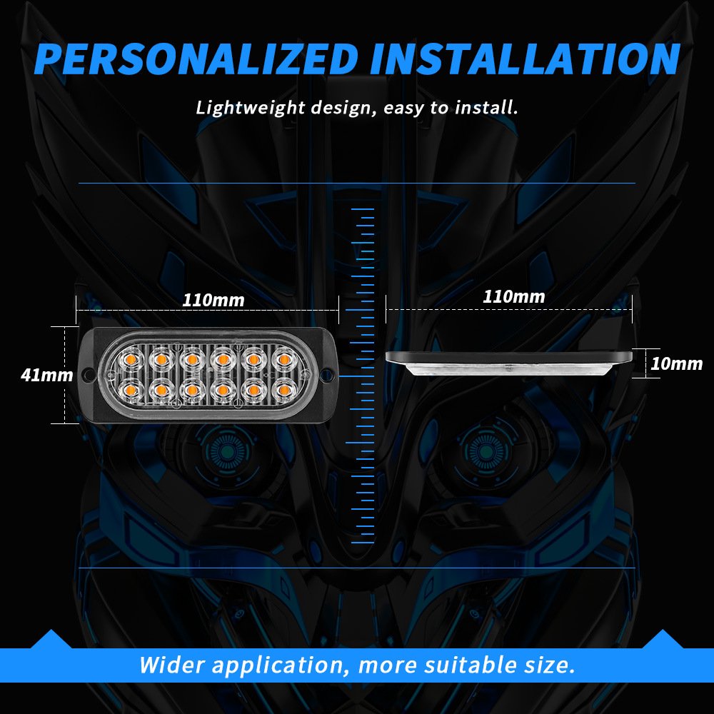 Tenraytech Manual Control 1-to-4 48LED Grille Strobe Light