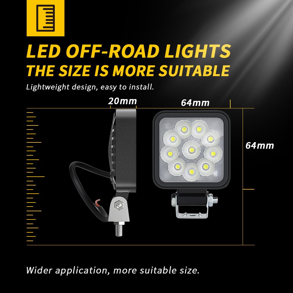 Tenraytech Mini Square 10-LED Automotive LED Work Light