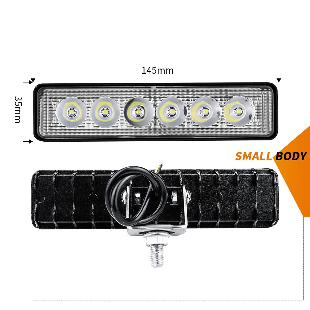 Tenraytech Straight LED Work Light 6-LED 18W DRL