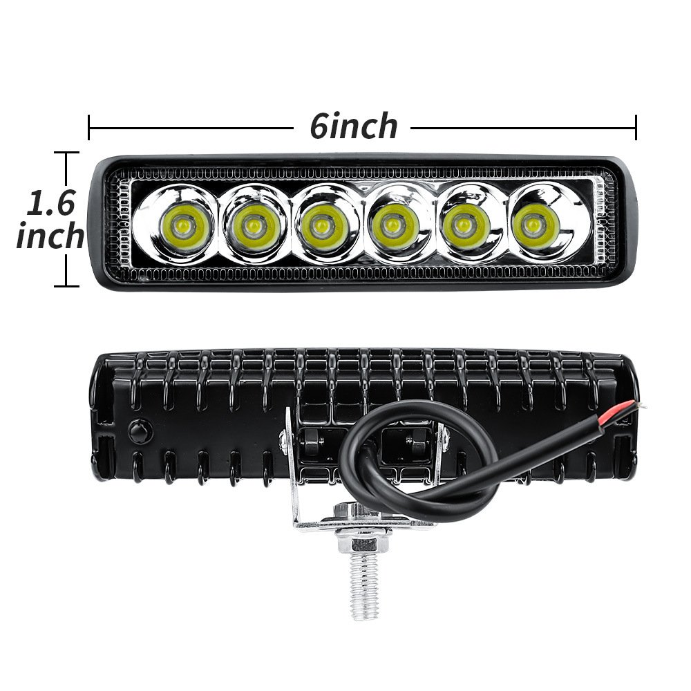 Tenraytech 6″ Straight 6-LED 18W Work Light