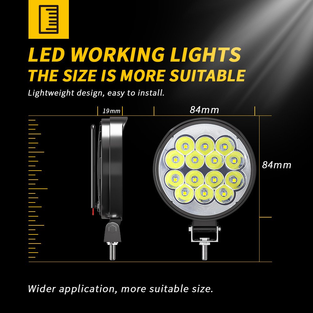 Tenraytech 3-Inch Round 14-LED 42W Automotive Spotlight