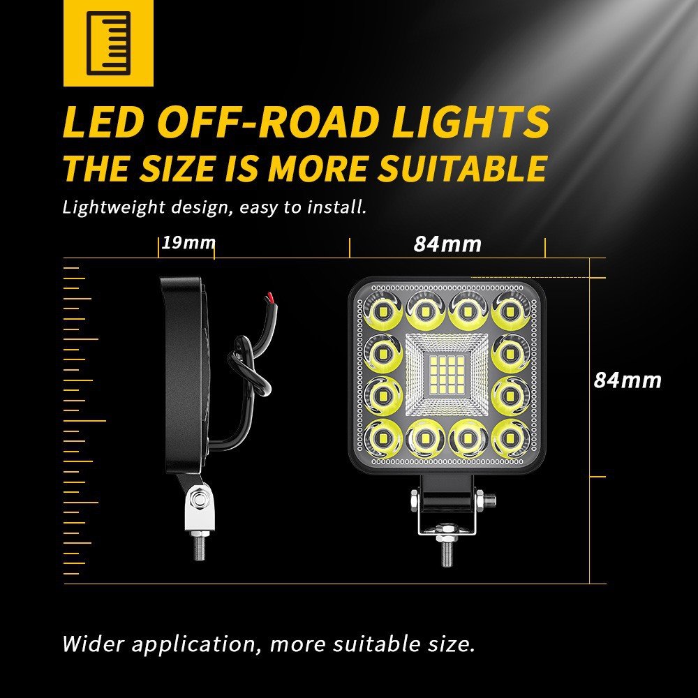 Tenraytech New 3-Inch Mini Square 28LED Flood Work Light