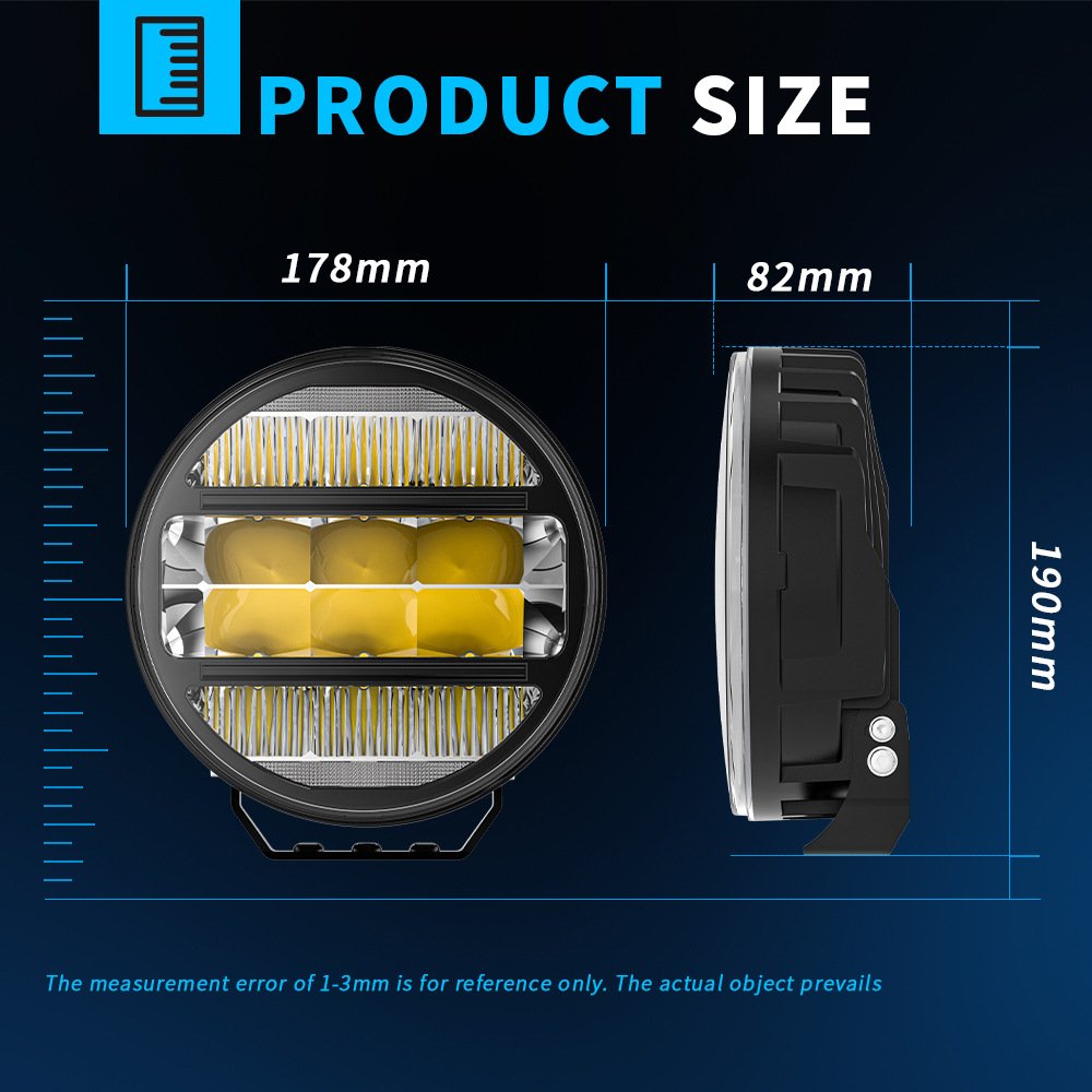 Tenraytech 7-Inch 4×4 Off-Road Spotlight – Truck LED Driving Light