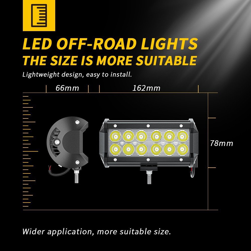 Tenraytech 7-Inch 36W LED Work Light Kit – Spot Beam Driving Light for Off-Road Vehicles
