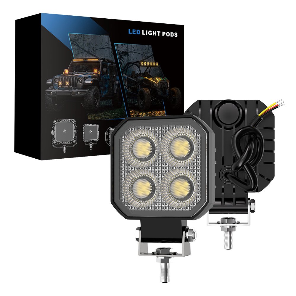 Tenraytech Black Warrior 3-inch Square DRL Daytime Running Work Light