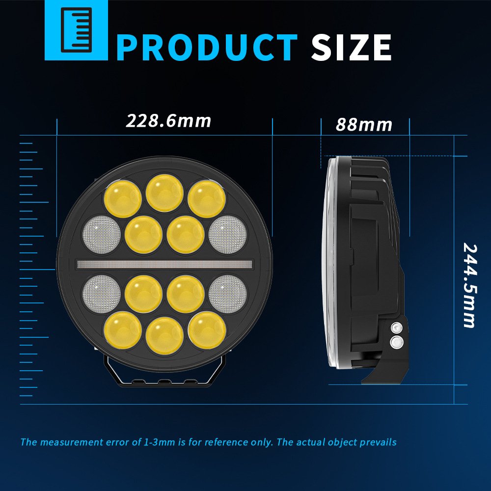 Tenraytech 9R01 European Truck Spotlight – 9-Inch Round