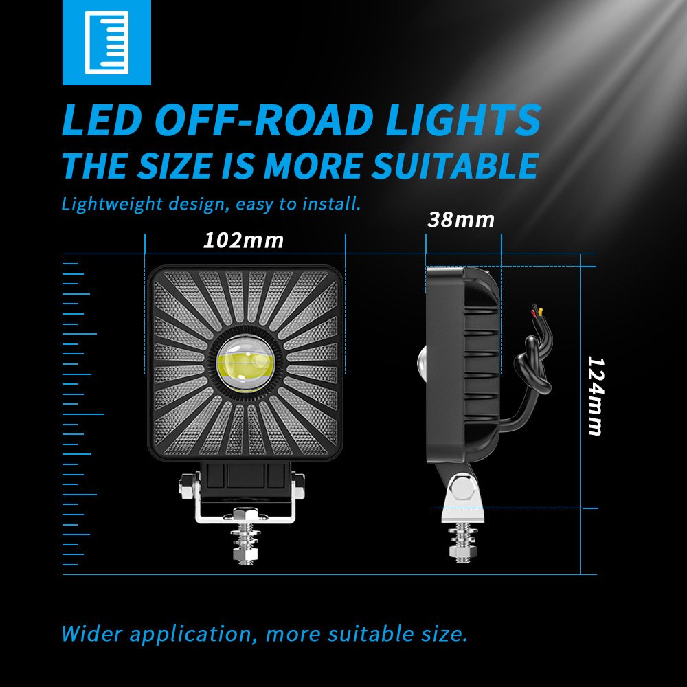 Tenraytech New 4-inch Square RGB Multi-mode LED Vehicle Light