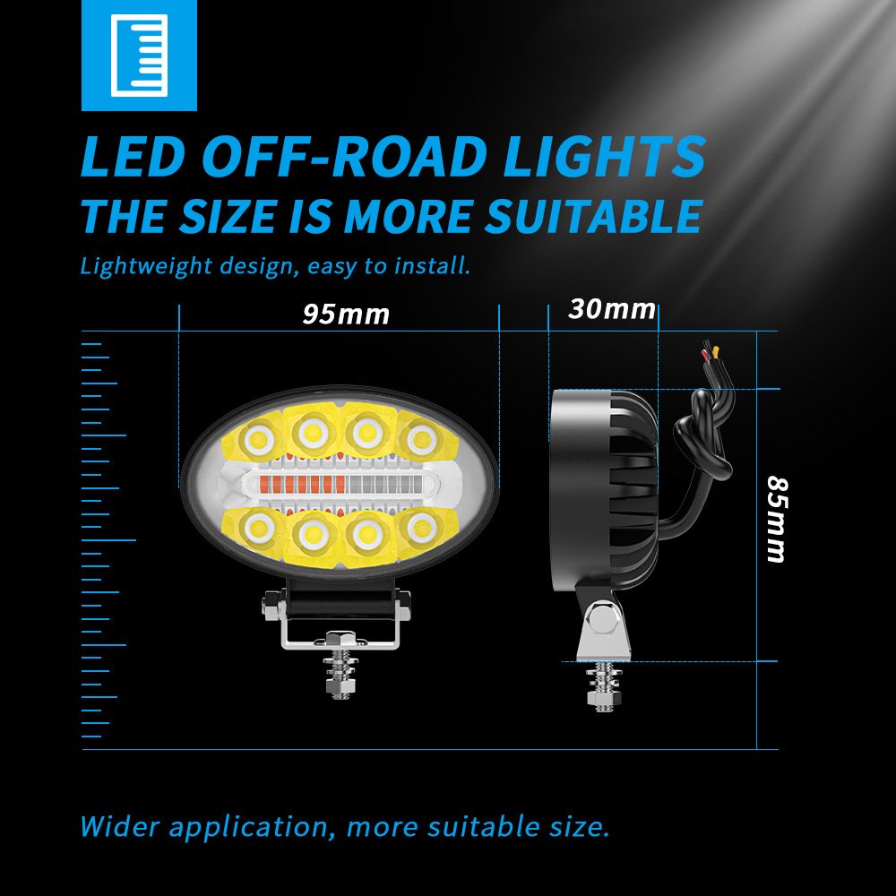 Tenraytech Oval 8-LED Automotive Work Light