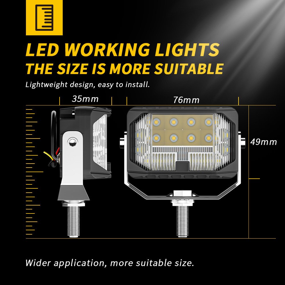Tenraytech Automotive LED Work Light with Three – Sided Illumination 3 – inch