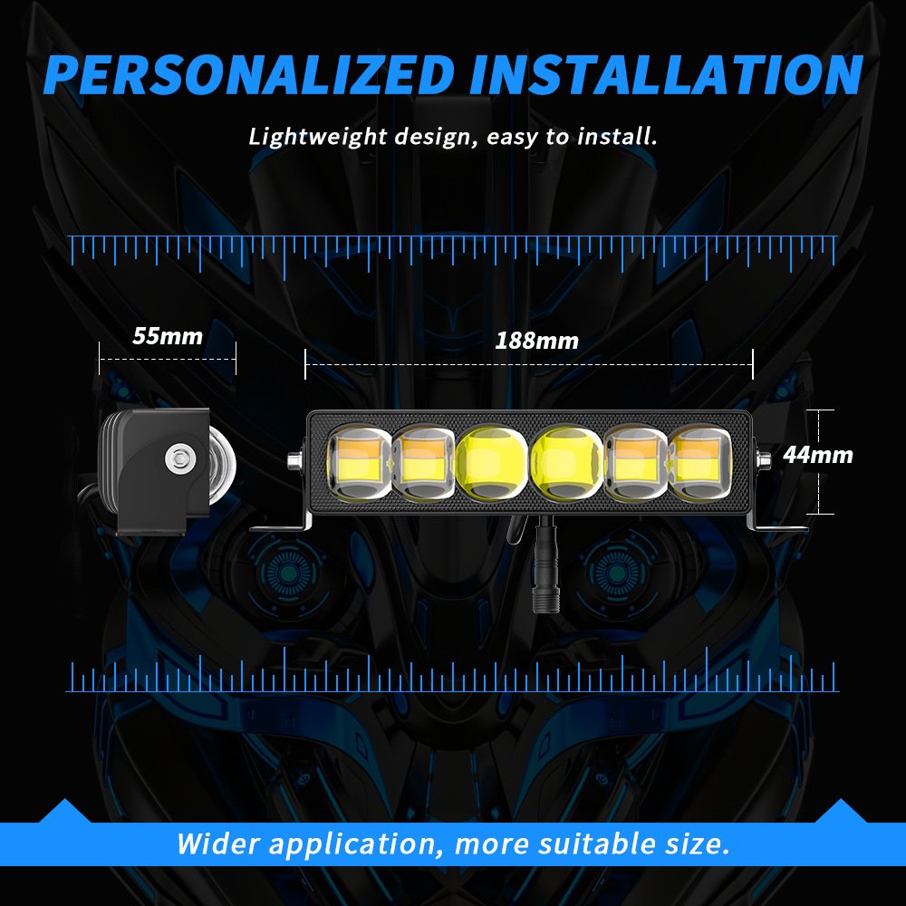 Tenraytech High-power Yellow-White Dual-color Auxiliary Spotlight for Motorcycle