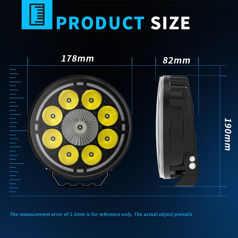 Tenraytech Truck Searchlight – 7inch Round Off-Road LED Spotlight