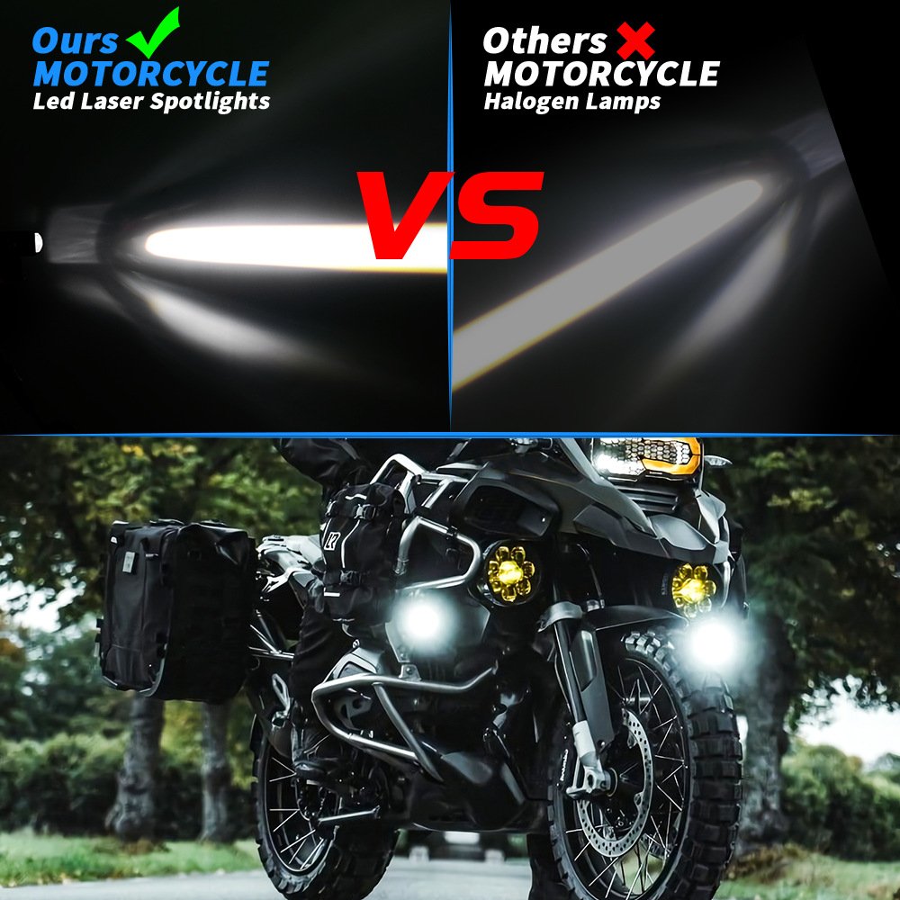 Tenraytech New LED Strobe Auxiliary External Motorcycle Spotlight (BS Model)