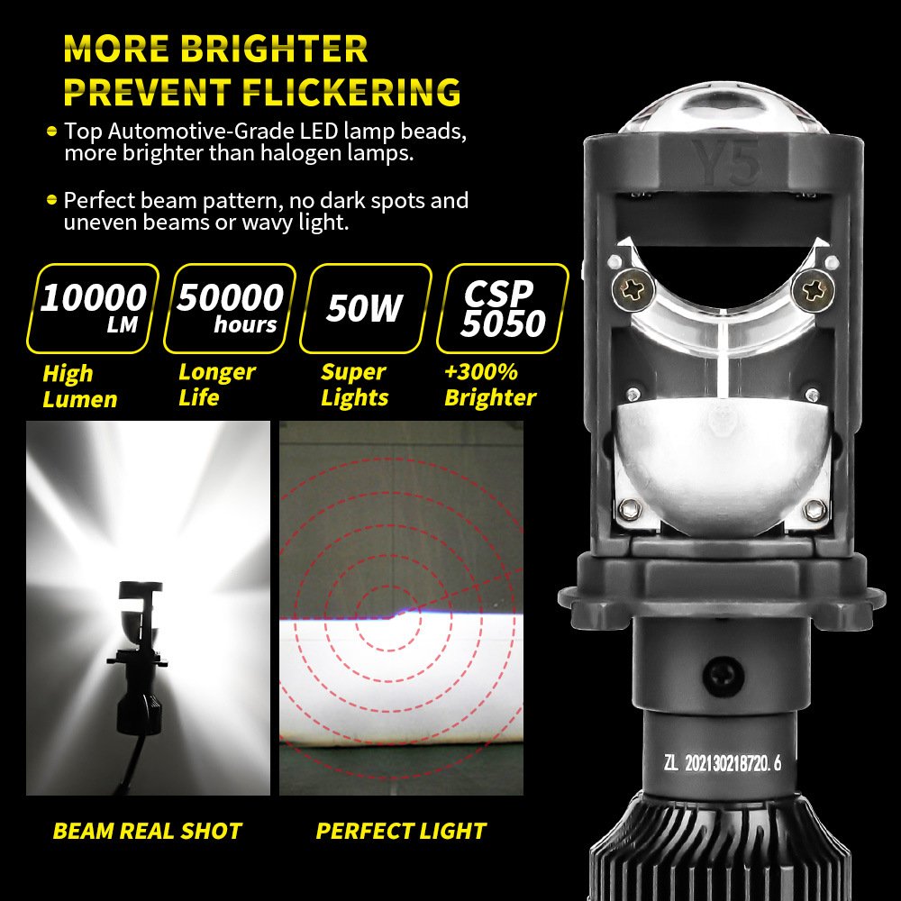 Tenraytech Y6 Car LED Projector Headlight