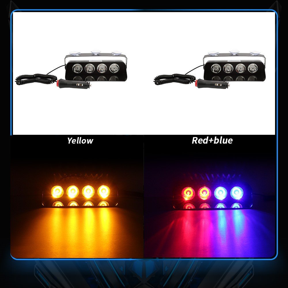 Tenraytech S4 Car LED Front Windshield Suction-Cup Strobe Light