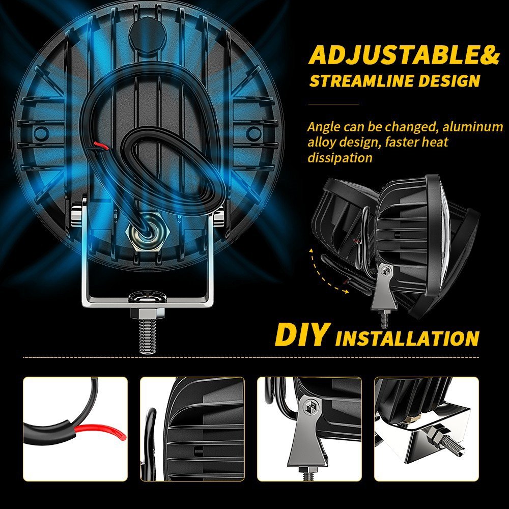 Tenraytech 4-Inch Round LED Work Light