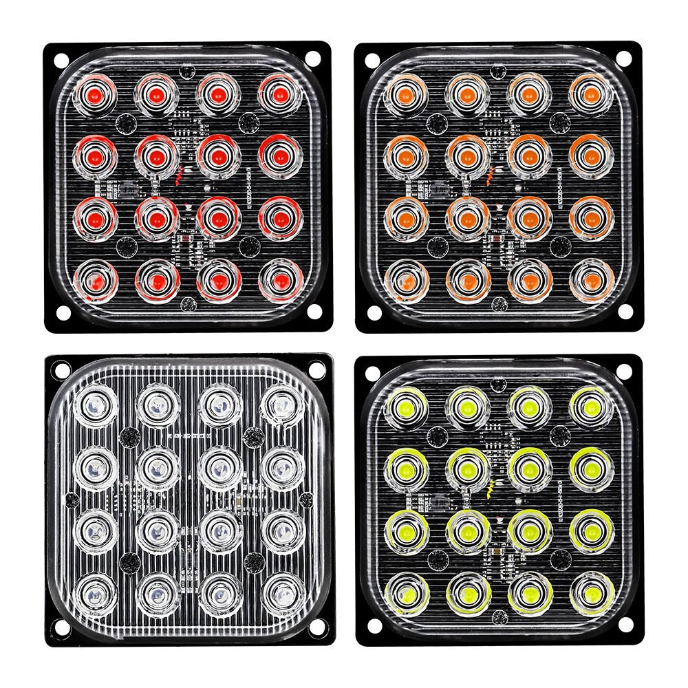 Tenraytech 16-LED Ultra-thin Square Car Signal Light, Truck Van Side Strobe Warning Driving Light